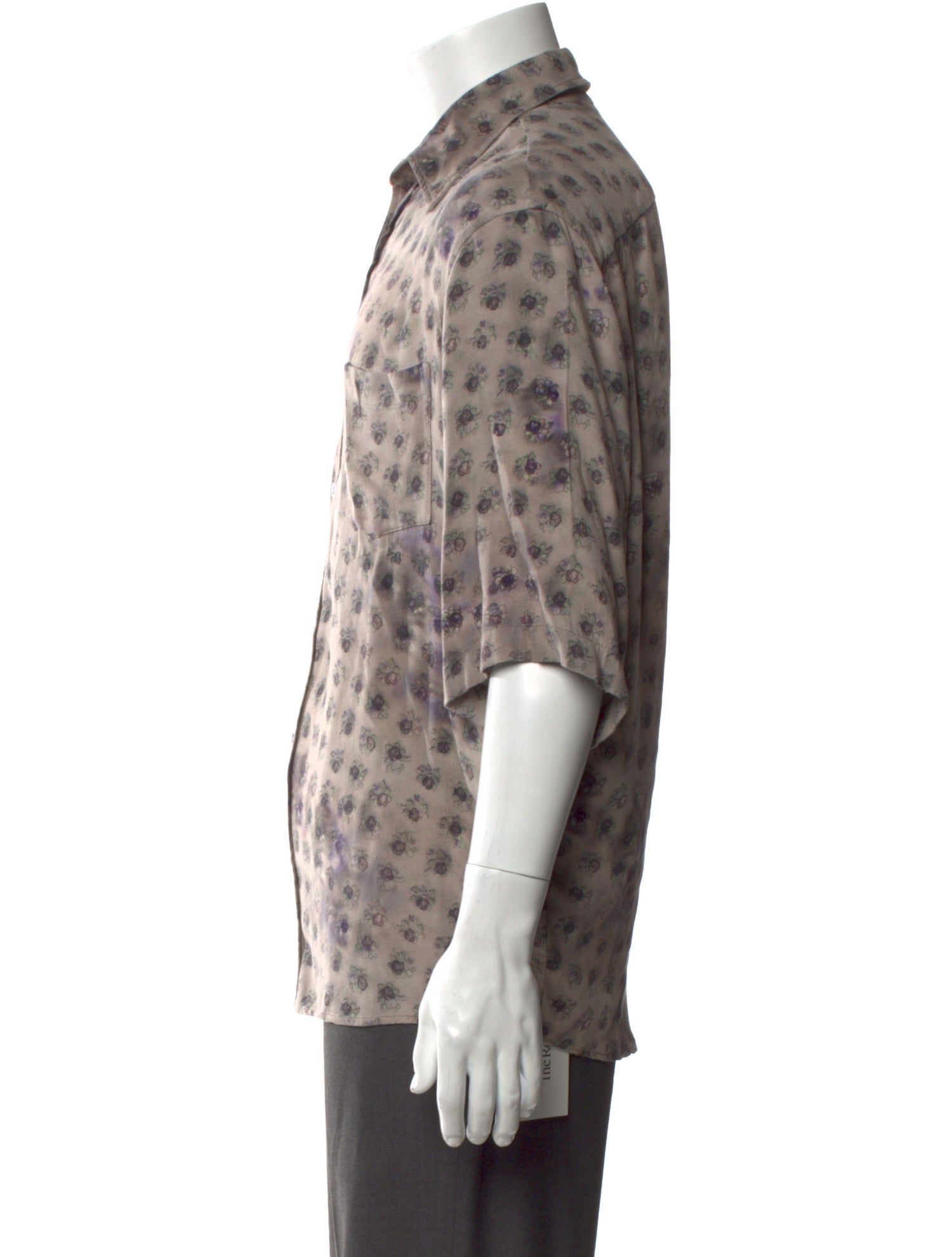 Acne Studios Floral Print Three-Quarter Sleeve Shirt